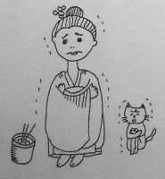 少女が学んだ普通文（明治35年）寒中見舞いの文イラスト